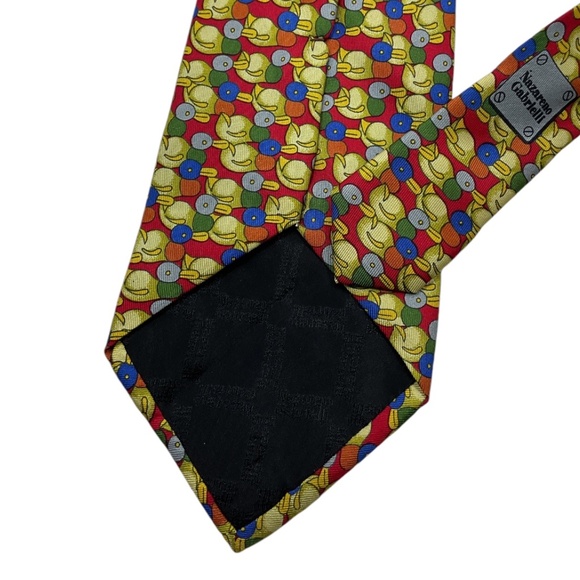NAZARENO GABRIELLI Multicolor Bird Silk LUXURY Tie ITALY - Picture 6 of 6